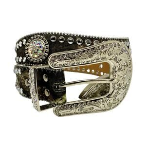 Blazin Roxx Women's Rhinestone Lined Concho Belt in Mossy Oak Size Small
